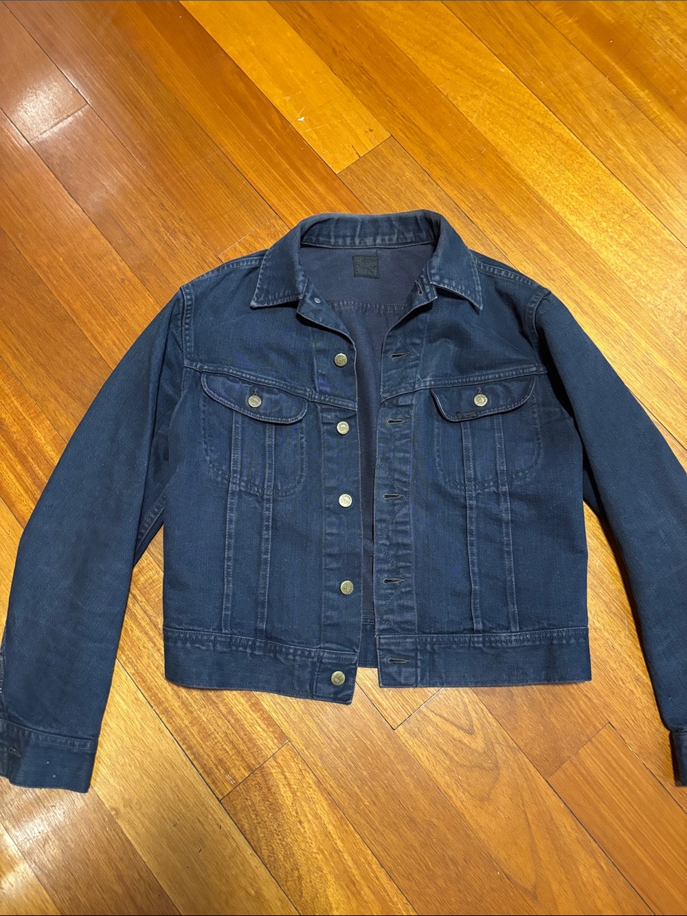 Lee Dark Blue 101J sanfornized denim Jacket made in USA
